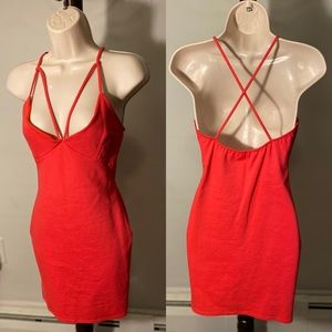 Coral Strap Dress